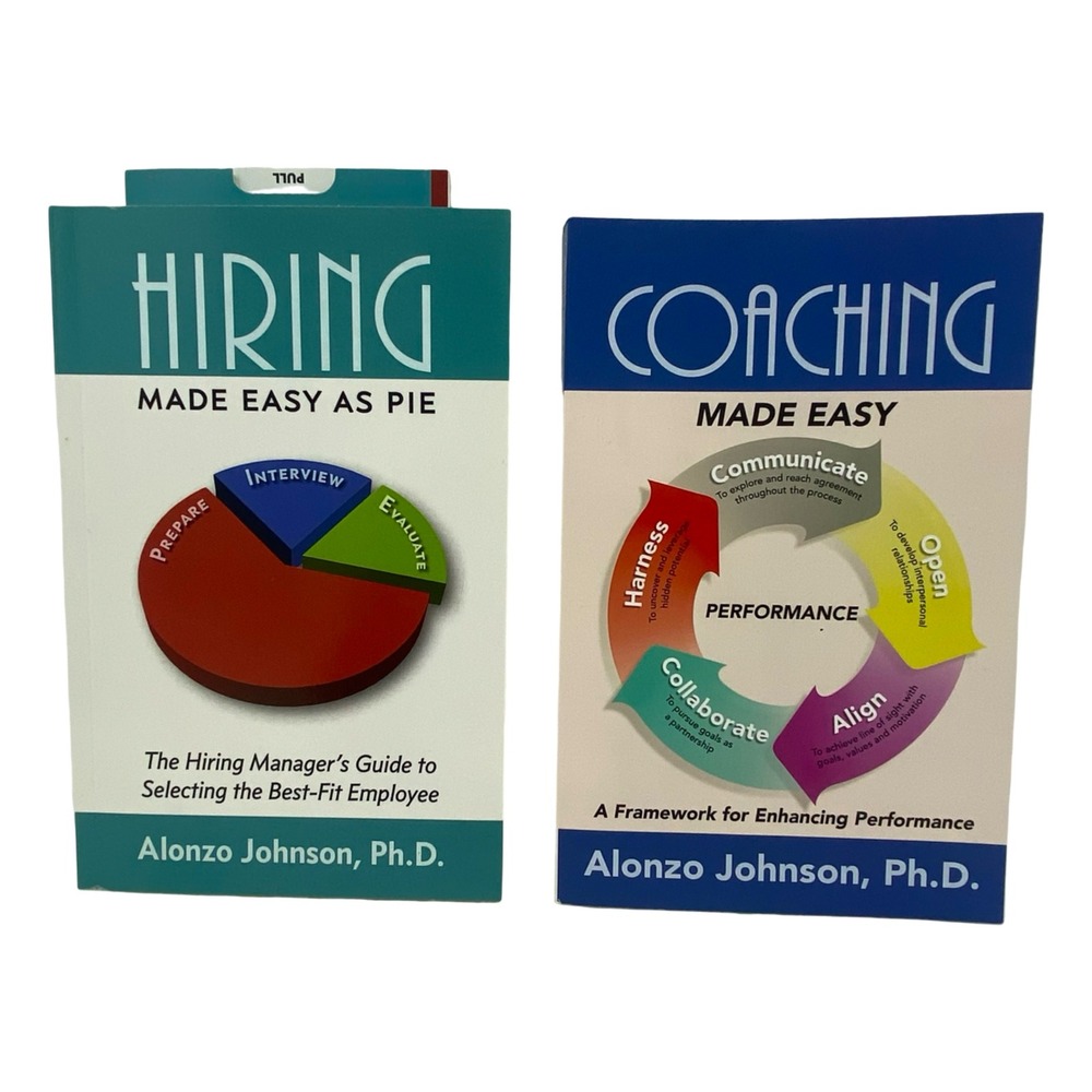 Signed Alonzo Johnson Ph.D. Hiring Made Easy As Pie & Coaching Made Easy Books